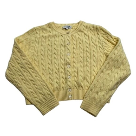 Frankies Bikinis Dudley Cable Knit Cardigan in Vanilla Sugar - Picture 1 of 6